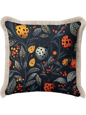 Hanna Home Saçaklı Kırlent Kılıfı Dekoratif Hayvan Desenli Yastık Kılıfı Yatak Odası Dekoru 43X43 cm
