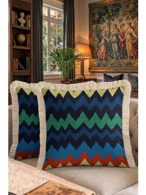 Hanna Home Saçaklı Yastık Kılıfı Kırlent Kılıfı Saç Örgü Desenli Dekoratif Yastık Kılıfı Koltuk Takımı Aksesuarı 43X43 cm