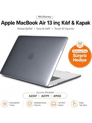 MacBook Air M1 Kılıf 13 Inç Sert Şeffaf Hardcase – A2337 / A2179 / A1932 Uyumlu Kristal Parlak