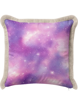 Hanna Home Dekoratif Yastık Kılıfı Düz Renk Ev Dekorasyonu Saçaklı Saçaklı Kırlent 43X43 cm
