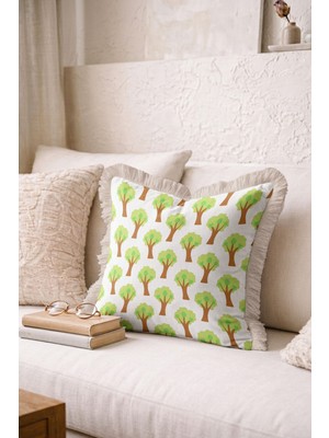 Hanna Home Saçaklı Kırlent Kılıfı Kırlent Kılıfı Yastık Kılıfı Oturma Odası Kırlenti 43X43 cm