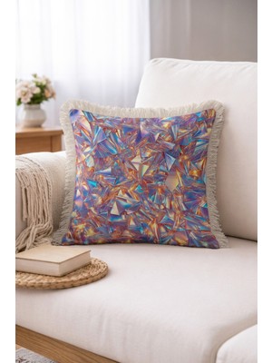 Hanna Home Saçaklı Kırlent Kılıfı Kırlent Kılıfı Geometrik Kırlent Kılıfı Kanepe Dekorasyonu 43X43 cm