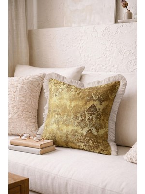 Hanna Home Kırlent Kılıfı Armürlü Dekoratif Yastık Kılıfı Yastık Kılıfı Kanepe Dekorasyonu 43X43 cm
