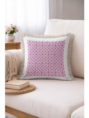 Hanna Home Gri Geometrik Desenli Dekoratif Yastık Kılıfı Yastık Kılıfı Koltuk Takımı Aksesuarı 43X43 cm