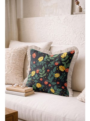 Hanna Home Kırlent Kılıfı Hayvan Desenli Saçaklı Kırlent Kılıfı Saçaklı Kırlent Yatak Odası Dekoru 43X43 cm