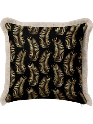 Hanna Home Geometrik Desenli Saçaklı Kırlent Kılıfı Saçaklı Kırlent Koltuk Takımı Aksesuarı 43X43 cm