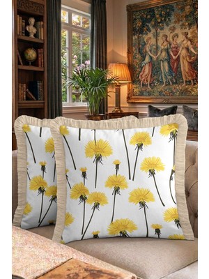 Hanna Home Botanik Floral Desenli Dekoratif Kırlent Kılıfı Kırlent Kılıfı Koltuk Takımı Aksesuarı 43X43 cm