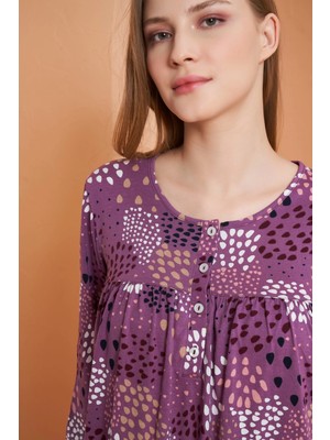 Fantastik Store Pjs 27165 Kadın Uzun Kol Gecelik