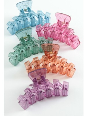 Fantastik Store Zikzak Şeffaf Renkli Mandal Toka 8 cm