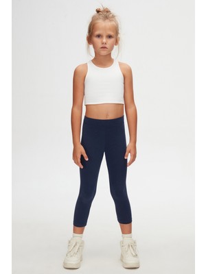 Lovetti Açık Lacivert Kız Çocuk Yazlık Basic Tayt
