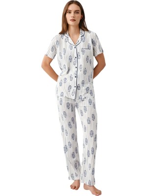 Fantastik Store Gömlek Pijama Takım Kadın PC9215-S