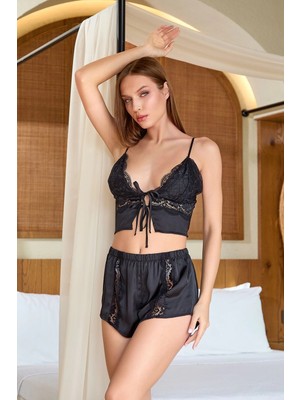 Fantastik Store Aqua 25590 Kadın Dantelli Şort Takım