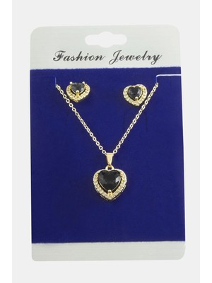 Fantastik Store Kalp Zirkon Taşlı Set Kolye