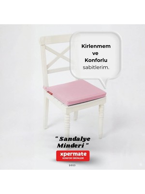 Xpermate Sandalye Minderi 40x40 cm Fermuarlı Su Geçirmez Leke Tutmaz Bağcıklı Bahçe Balkon Minderi Seti Pembe