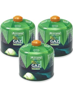 Orcamp 3'lü Gaz Kartuş Seti 450 gr Hafif Taşıma Özellikli Kamp Ocağı İçin Uygun
