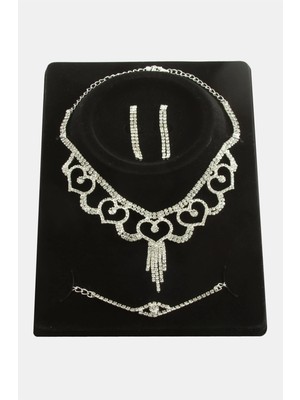 Fantastik Store Kalp Taşlı Lüks Set Kolye