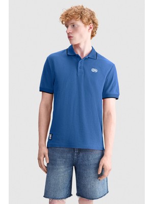 Ecko Unltd. Caleb Regular Fit Polo Yaka Baskılı %100 Pamuk Erkek Mavi Polo Tişört