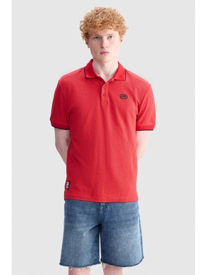 Ecko Unltd. Caleb Regular Fit Polo Yaka Baskılı %100 Pamuk Erkek Kırmızı Polo Tişört