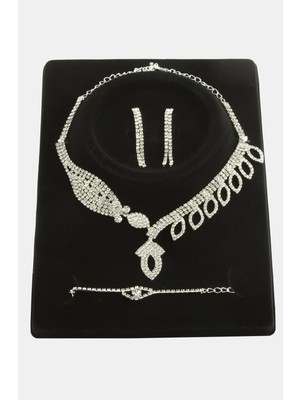 Fantastik Store Oval Taşlı Lüks Set Kolye