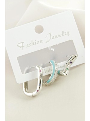 Fantastik Store 3 Adet Yıldız Zirkon Taşlı Küpe