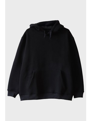 Lofux Trust The Heart Siyah Hoodie