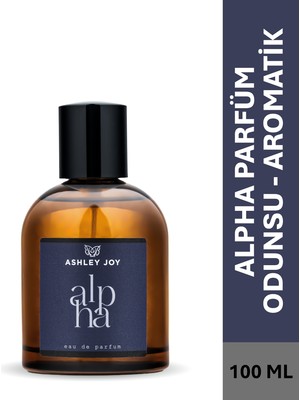 Ashley Joy Alpha Erkek Parfüm EDP 100 ML  | Odunsu & Aromatik | Alabrian Bergamot, Elemi, Sedir, Biber | Amber Renkli Cam Şişe