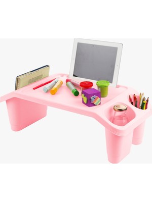 Happy Spring Pembe Plastik Öğrenci Çocuk Ders Çalışma Masası Hobi Sehpası Dayanıklı Tasarım