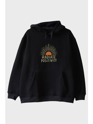 Lofux Radiate Positivity Siyah Hoodie