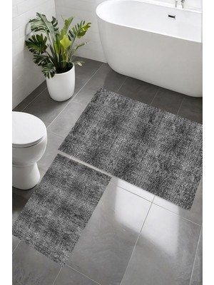 Eliana Home Dijital Baskı  Modern Banyo Halısı Ikili Banyo Paspası LNA5-SD877 100X60+60X50 cm