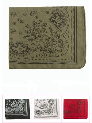 AyrStore Buğz Çiçek Desenli Keten Bandana 50*50