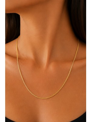 Balenbi Unisex 60 cm Ince Gurmet Zincir Gold Renk Kararmaz Çelik Kolye 1089