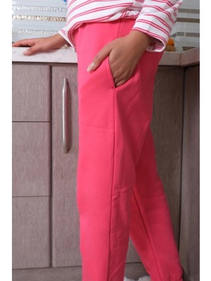 MiraLive Marsilyan- Kadın Uzun Kol 3 Iplik Penye Pijama Takım Beyaz