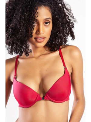MiraLive Golshan Githa Foam Cup Push Up Bra,şarap Renk Straplez Konforlu ve Şık Sütyen