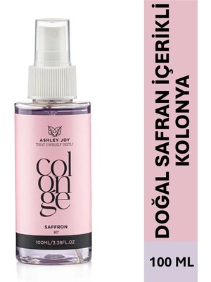 Ashley Joy Doğal Safran İçerikli Ferahlatıcı Kolonya 100 ml 80 Derece Şık Tasarım
