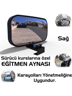 Motaysan Eğitmen Aynası (Sağ) Metal Ayaklı Siyah Çerçeveli Sürüş Güvenliği İçin Özel Tasarım
