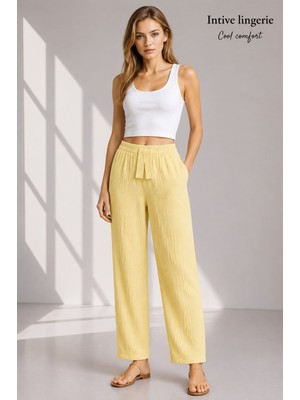 Intive Lingerie Intive Cool Comfort Müslin/waffle Kumaş Iç Göstermez Pamuklu Nefes Alabilir Rahat Yazlık Pantolon