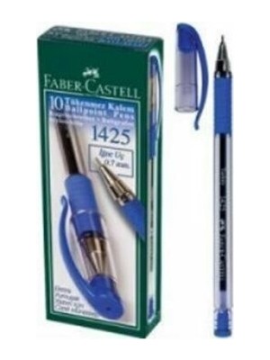 Faber-Castell 1425 Mavi Tükenmez Kalem 10 Adet İçeren Paket Ölçüleriyle Kullanıma Hazır