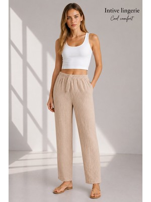 Intive Lingerie Intive Cool Comfort Müslin/waffle Kumaş Iç Göstermez Pamuklu Nefes Alabilir Rahat Yazlık Pantolon