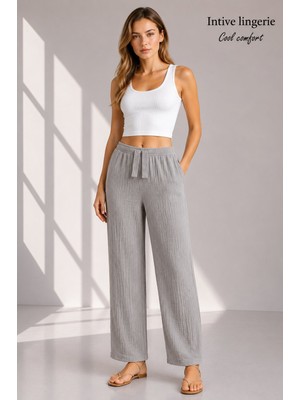 Intive Lingerie Intive Cool Comfort Müslin/waffle Kumaş Iç Göstermez Pamuklu Nefes Alabilir Rahat Yazlık Pantolon