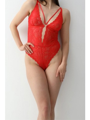 MiraLive Kadın Kırmızı Babydoll Fantazi Iç Giyim