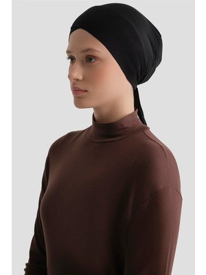 Armine Tüllü Çapraz Bone Siyah