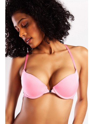 MiraLive Golshan Githa Foam Cup Push Up Bra,neon Pembe Renk Straplez Konforlu ve Şık Sütyen