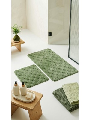 Eurobano Chess Premium Iskandinav Bohem 2'li Banyo Paspası 60X100 60X50 cm Lateks Kaymaz Taban Yıkanabilir