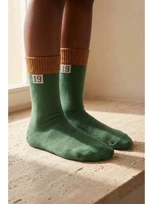 Bony Socks Çocuk Rakamlı Yeşil Soket Çorap