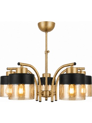 Esslight Defne 5’li Eskitme Bal Camlı Modern Salon Mutfak Yatak Odası Avize