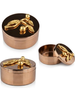 sembol Leaf Rose Gold Dekoratif Kutu