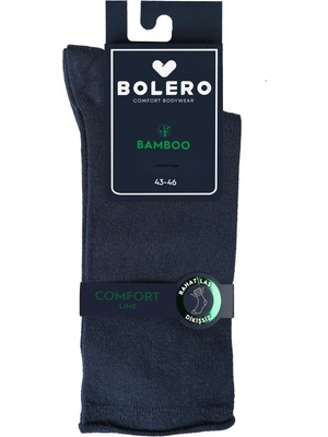 Bolero Erkek Premium Roll Top Lastiksiz Dikişsiz Bambu Çorap Lacivert