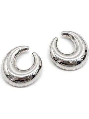 Uravas Store Ieg - Metal Hilal Küpe - Gümüş