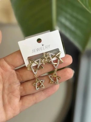 Uravas Store Ieg - Sallantılı Yıldız Küpe - Altın
