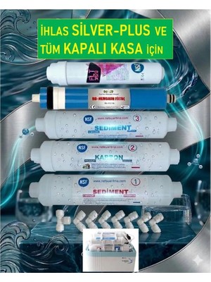 Netsu- İhlas Aura Cebilon Silver ve Tüm Kapalı Kasa 5 li Su Arıtma Filtre seti-